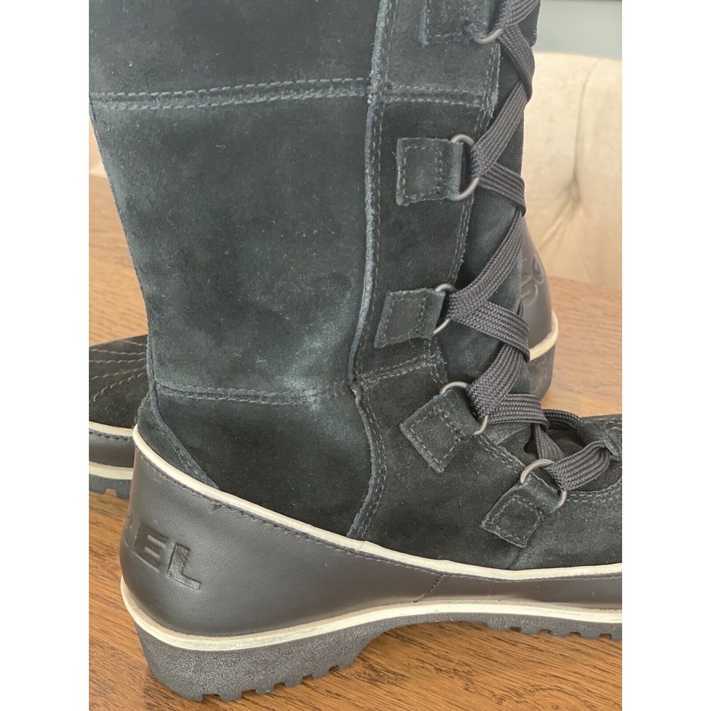 Sorel Tivoli High Li Black Suede Winter Boots Women’s 8 Waterproof Fleece Lining - Picture 8 of 9